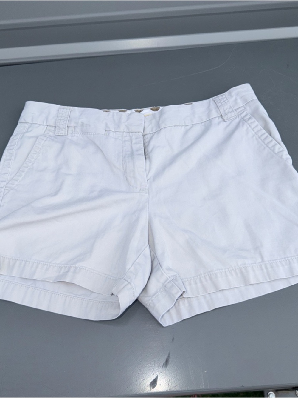 J. Crew White Cotton Bermuda Shorts